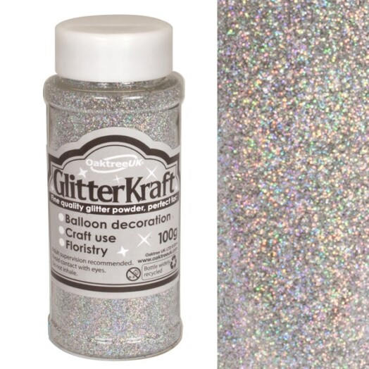 100g Holographic Silver Glitter Kraft Fine Glitter