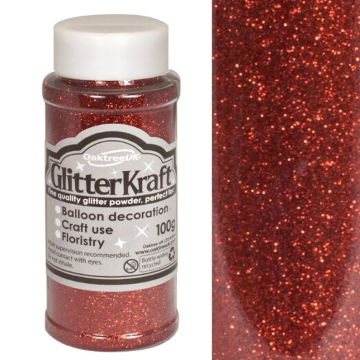 100g Red Glitter Kraft Fine Glitter
