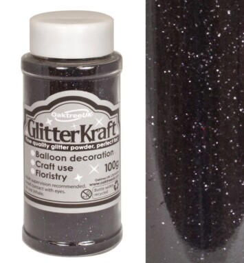 100g Black Glitter Kraft Fine Glitter