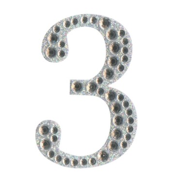 Eleganza Craft Stickers - Number 3