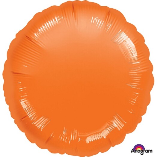Unpackaged 18" Metallic Round Foil Balloon - Orange