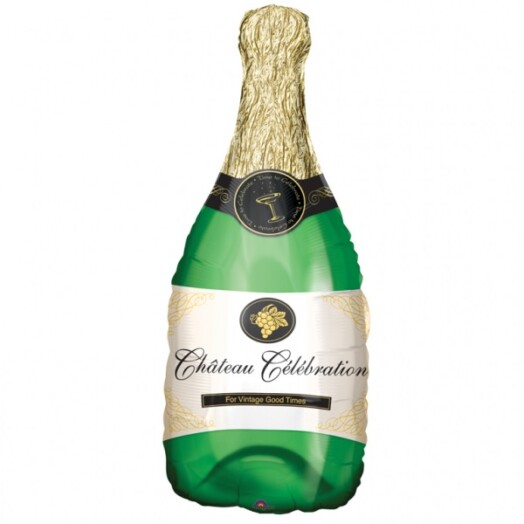 Champagne Bottle Super Shape Foil Balloon