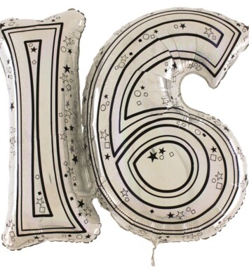 28" Fantasie Jointed Silver 16 Shape Balloon