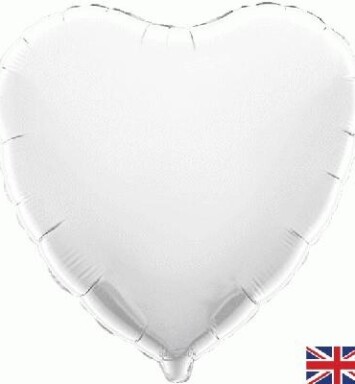 Unpackaged 18" Heart Foil Balloon - White