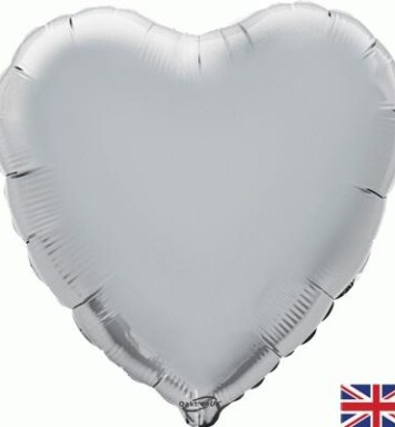 Unpackaged 18" Heart Foil Balloon - Silver