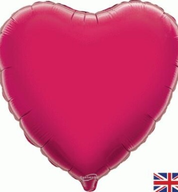 Unpackaged 18" Heart Foil Balloon - Fuchsia