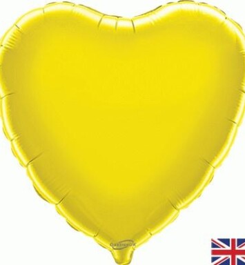Unpackaged 18" Heart Foil Balloon - Yellow