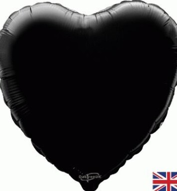 Unpackaged 18" Heart Foil Balloon - Black