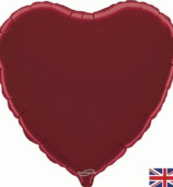 Unpackaged 18" Heart Foil Balloon - Burgundy