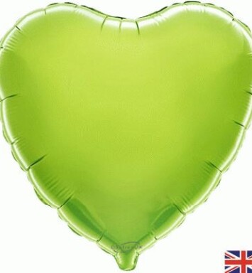 Unpackaged 18" Heart Foil Balloon - Lime Green