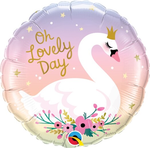 18" Oh Lovely Day Swan Foil Balloon