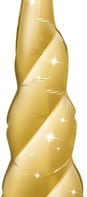 Unpackaged 14 Inch Golden Unicorn Horn Foil Balloon