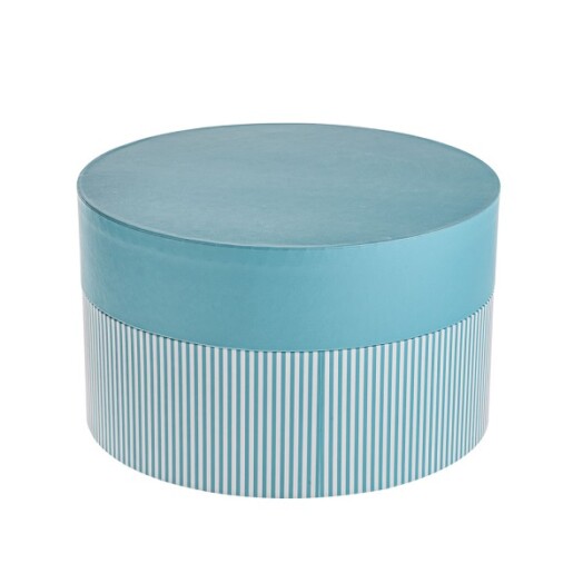 Baby Blue Stripe Round Hat Boxes