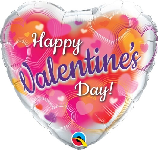 18" Valentine's Hearts Aglow Foil Balloon