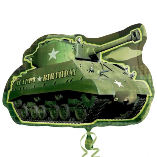 Camouflage Birthday Army Tank Super Shape Foil Balloon