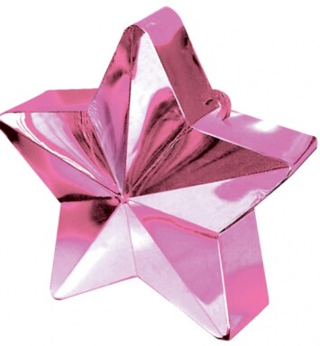 Box of 12 Star Balloon Weights - Pink