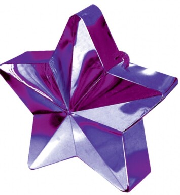 Box of 12 Star Balloon Weights - Purple