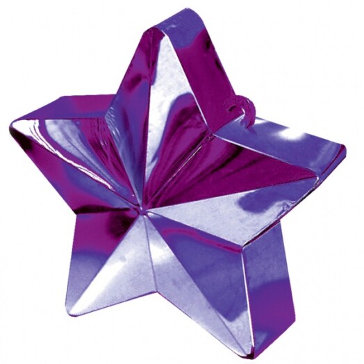 Box of 12 Star Balloon Weights - Purple