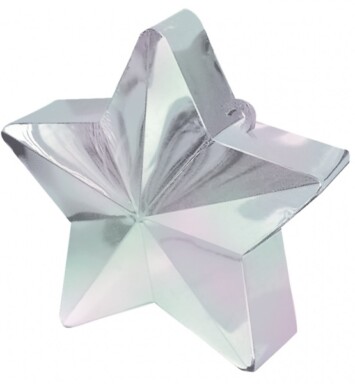 Box of 12 Star Balloon Weights - Iridescent