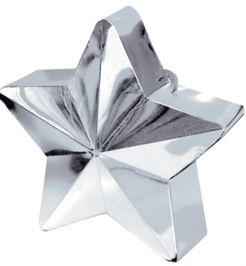Box of 12 Star Balloon Weights - Silver