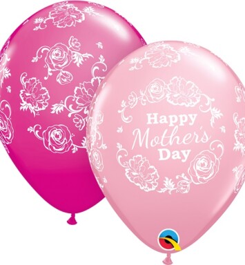 11 Inch Mother's Day Floral Damask - Pink & Wild Berry Assortment