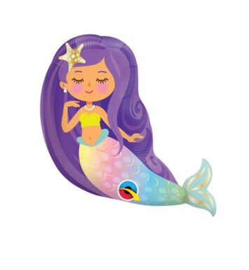 Unpackaged 14 Inch Mermaid Foil Balloon