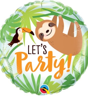 18" Toucan & Sloth Lets Party Foil Balloon