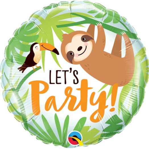 18" Toucan & Sloth Lets Party Foil Balloon