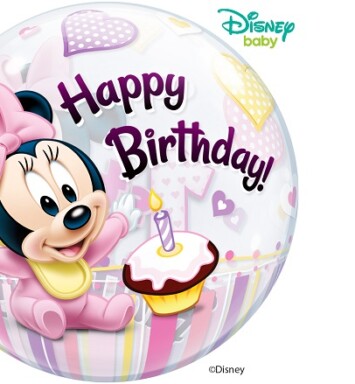 22" Disney Baby Minnie Mouse 1st Birthday Bubble Balloon