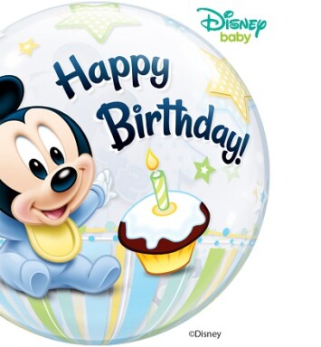 22" Disney Baby Mickey Mouse 1st Birthday Bubble Balloon