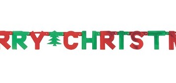 Red & Green Merry Christmas Letter Banner