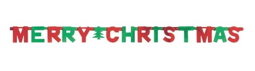 Red & Green Merry Christmas Letter Banner