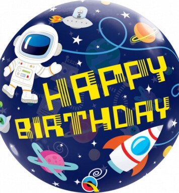 22 Inch Outer Space Birthday Bubble Balloon