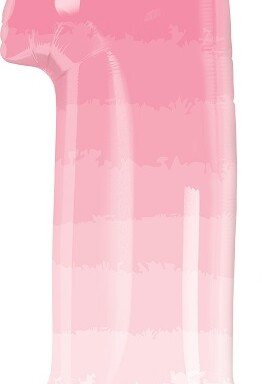 Number 1 Pink Ombre Foil Balloon