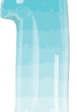 Number 1 Blue Ombre Foil Balloon