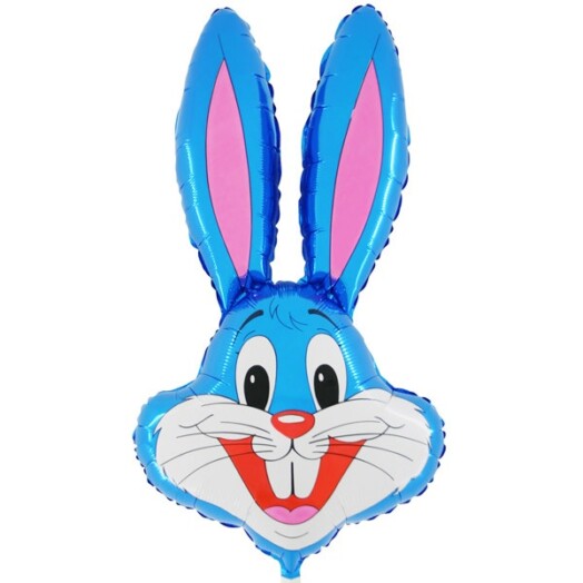 Blue Rabbit Head Super Shape Foil Balloon