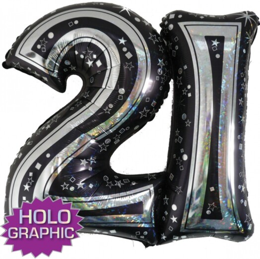 28" Fantasie Jointed Black 21 Shape Balloon