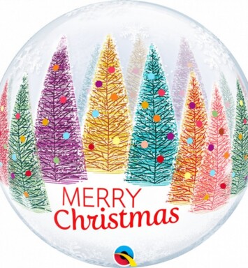 22 Inch Christmas Trees & Snowflakes Bubble Balloon
