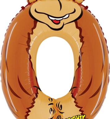 40" Zooloons Gorilla Number 0 Foil Balloon