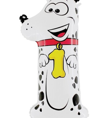 40" Zooloons Dog Number 1 Foil Balloon