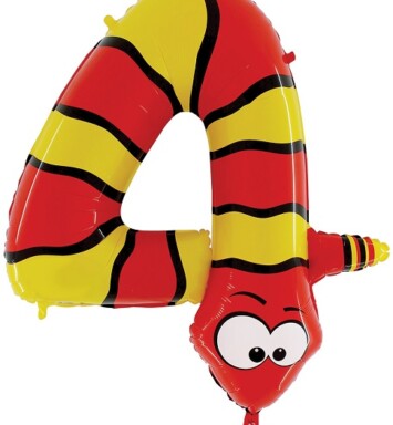40" Zooloons Snake Number 4 Foil Balloon