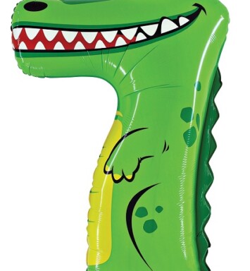 40" Zooloons Crocodile Number 7 Foil Balloon