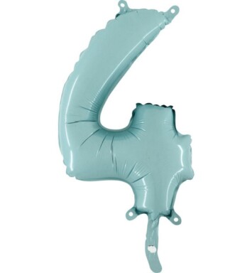14" Mini Shape Number Balloon 4 - Pastel Blue