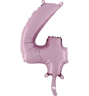 14" Mini Shape Number Balloon 4 - Pastel Pink