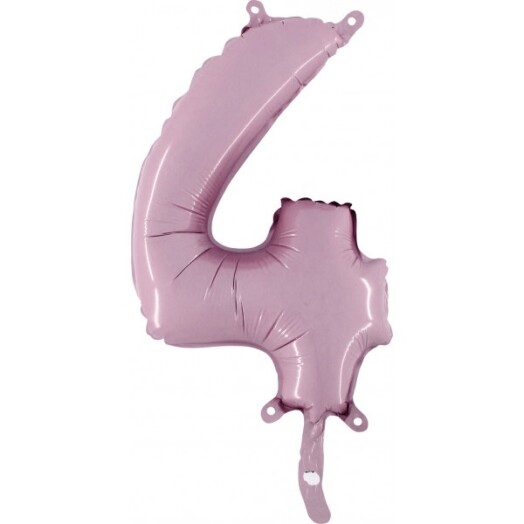 14" Mini Shape Number Balloon 4 - Pastel Pink