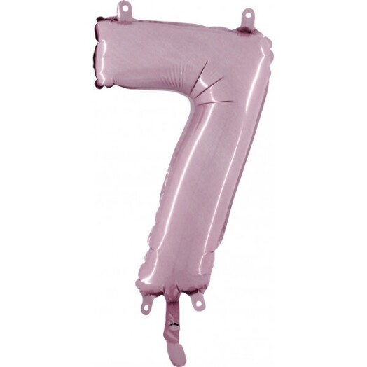 14" Mini Shape Number Balloon 7 - Pastel Pink