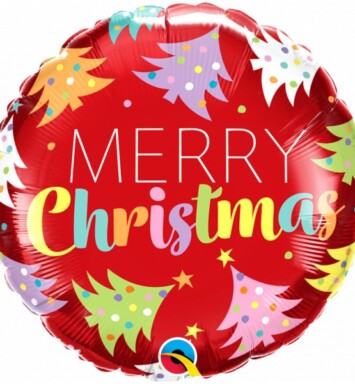 18 Inch Christmas Trees Red Foil Balloon