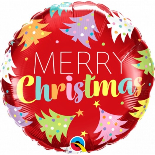18 Inch Christmas Trees Red Foil Balloon