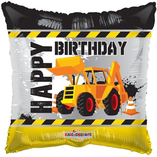 18 Inch Happy Birthday Under Construction Foil Balloon