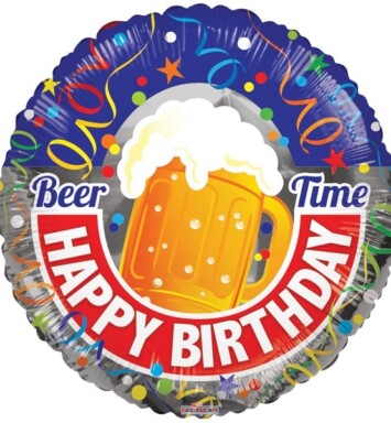 18" Happy Birthday Beer Foil Balloon